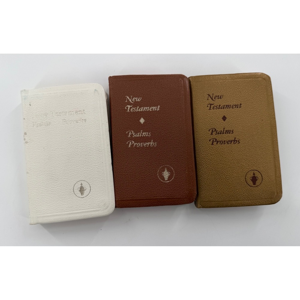 Vintage Gideons New Testament Bible Set of 3 Pocket Size Psalms Proverbs